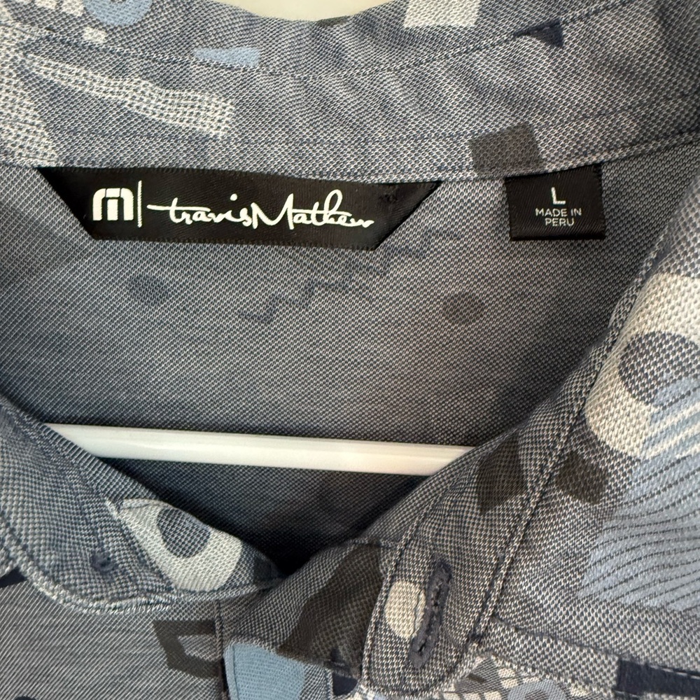 Travis Matthew Geometric Patterned Gray Men's Shi… - image 4
